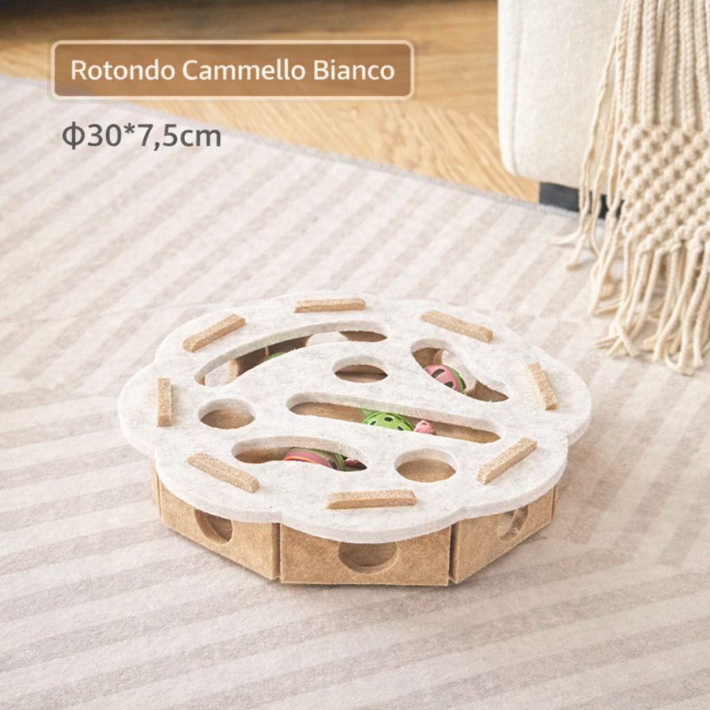 Gioco interattivo a labirinto per gatti. Stimolazione mentale e divertimento