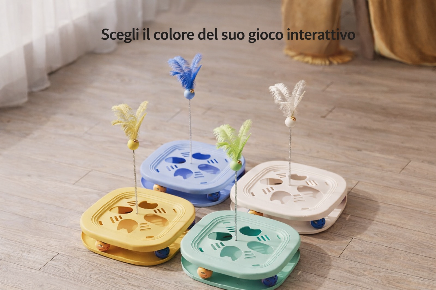 Gioco interattivo per gatti. Stimolazione mentale e divertimento quotidiano