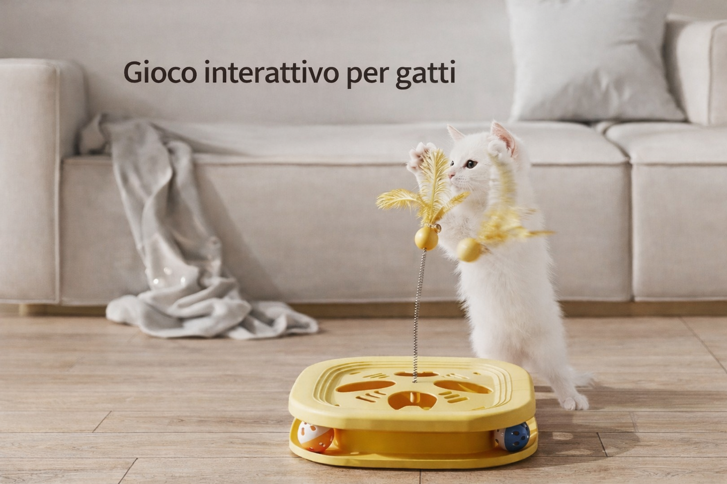 Gioco interattivo per gatti. Stimolazione mentale e divertimento quotidiano