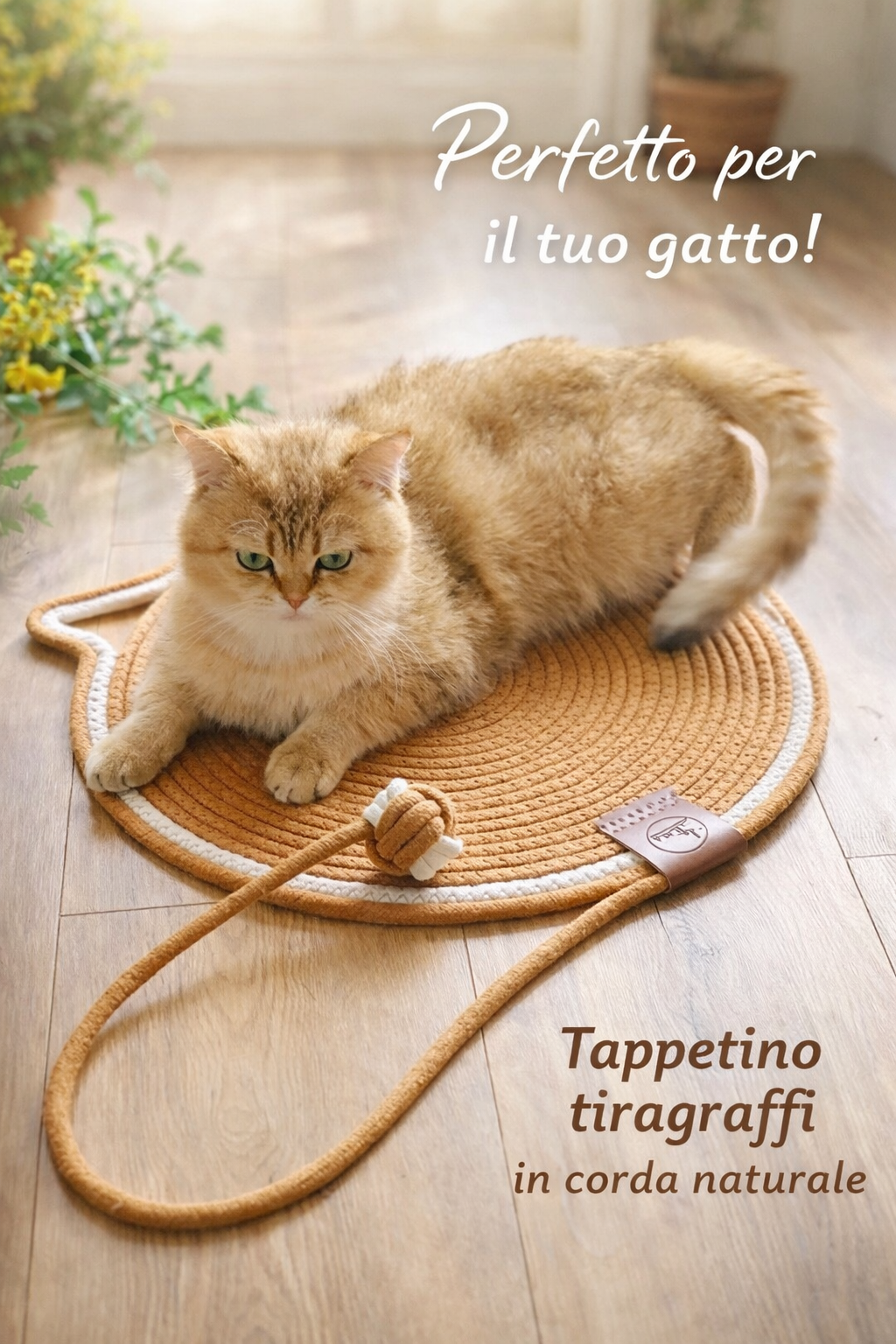 Tappetino tiragraffi in corda di cotone naturale