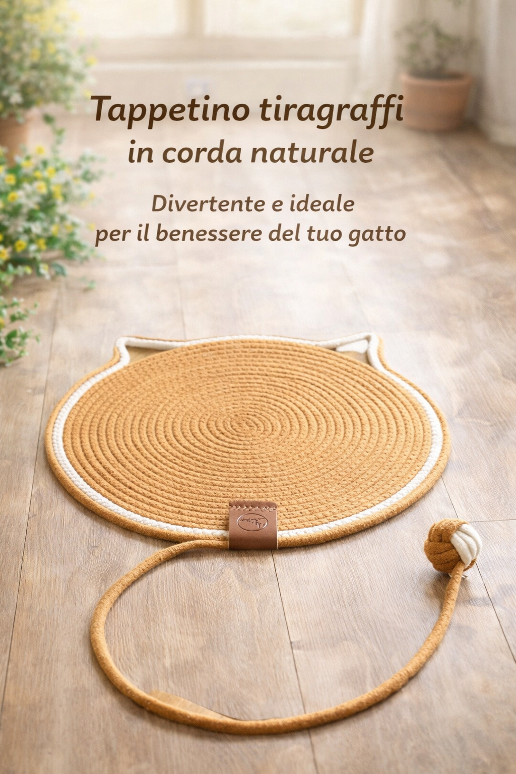 Tappetino tiragraffi in corda di cotone naturale