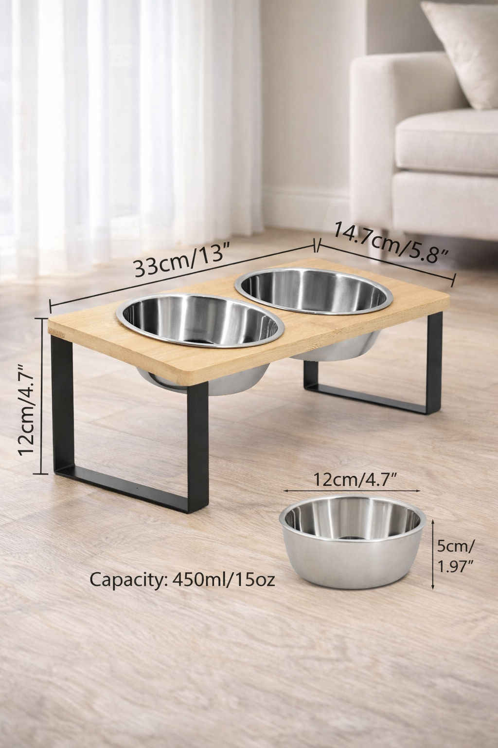 Ciotole rialzate per gatti con supporto inclinato 15°