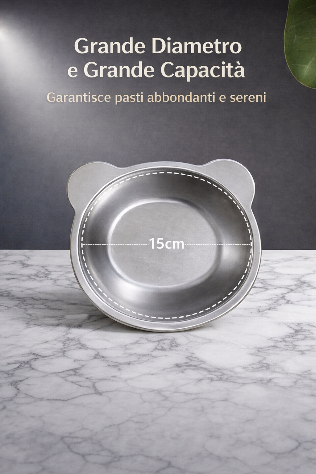 Ciotola rialzata in acciaio inox 304 - Design inclinato 15° per gatti