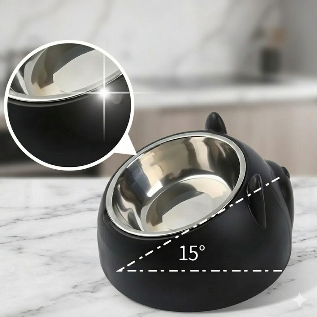 Ciotola rialzata per gatti, più comfort, meno stress