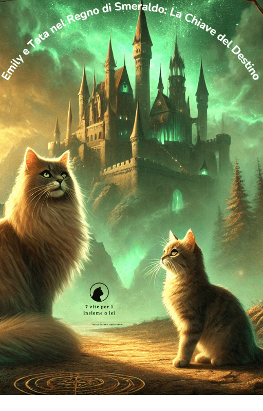 Emily e Tata nel Regno di Smeraldo: La Chiave del Destino – Stagione 1, eBook di Simona Magri, 7 vite per 1 insieme a lei, avventura felina per amanti dei gatti.