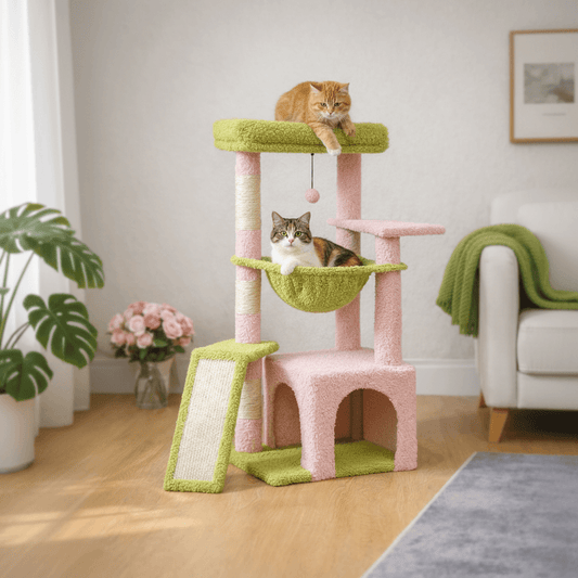 Tiragraffi rosa premium con gatto